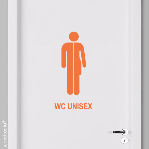 Auffkleber für WC Unisex/Divers mit Symbol und Beschriftung,Design Klassik Modern